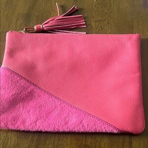 Chico's Vibrant Pink Clutch with Tassel Accent